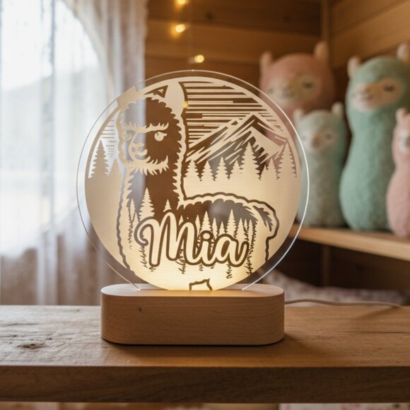 Personalized Llama Name Light | Custom LED Sign for Boys & Girls - Picture 8 of 8